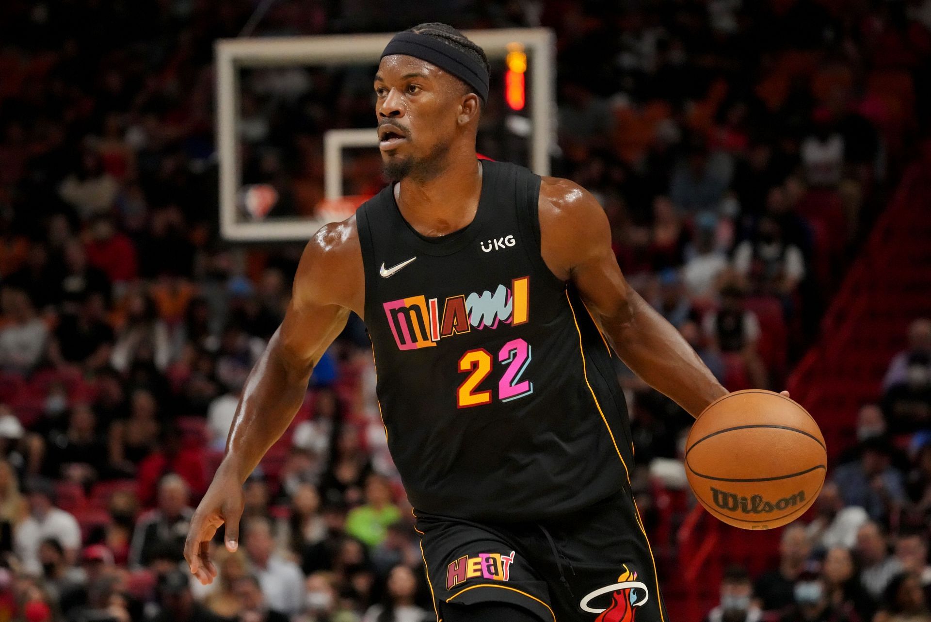 Jimmy Butler looks to make a play for the Miami Heat