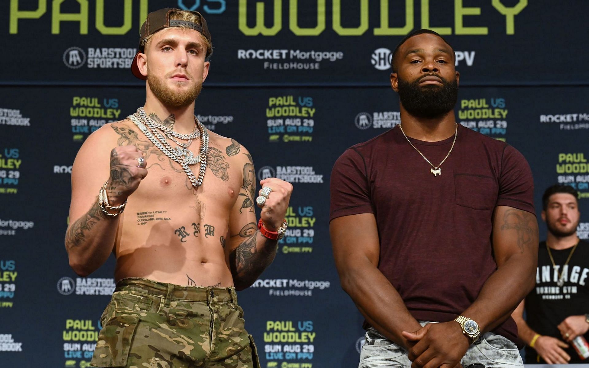 Jake Paul vs. Tyron Woodley 2 Paul gifts Woodley Rolex watch