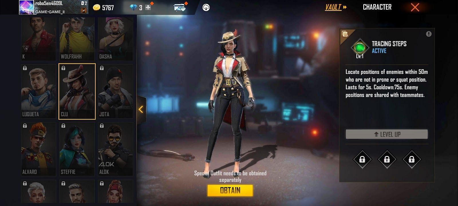 Clu (Image via Garena Free Fire)