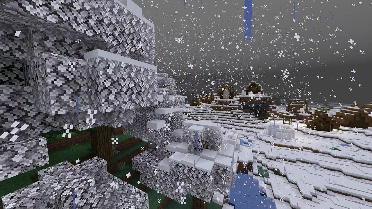 Lithium minecraft. Майнкрафт снежный биом. Зимний биом в майнкрафт. Снег в МАЙНКРАФТЕ. Снежные горы в МАЙНКРАФТЕ.