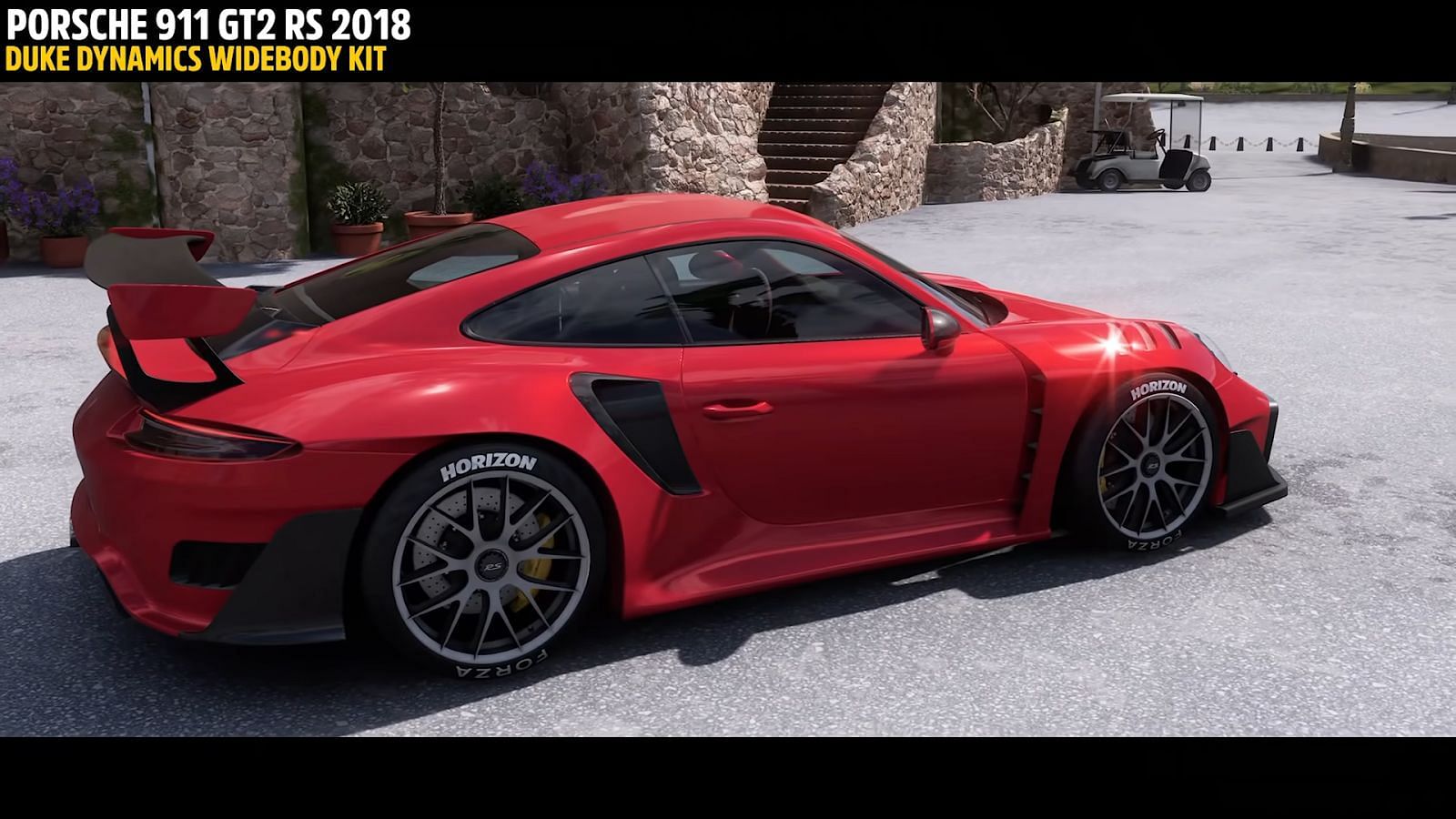 Porsche 911 GT2 RS with widebody kit in Forza Horizon 5 (Image via YouTube/ Don Joewon Song)