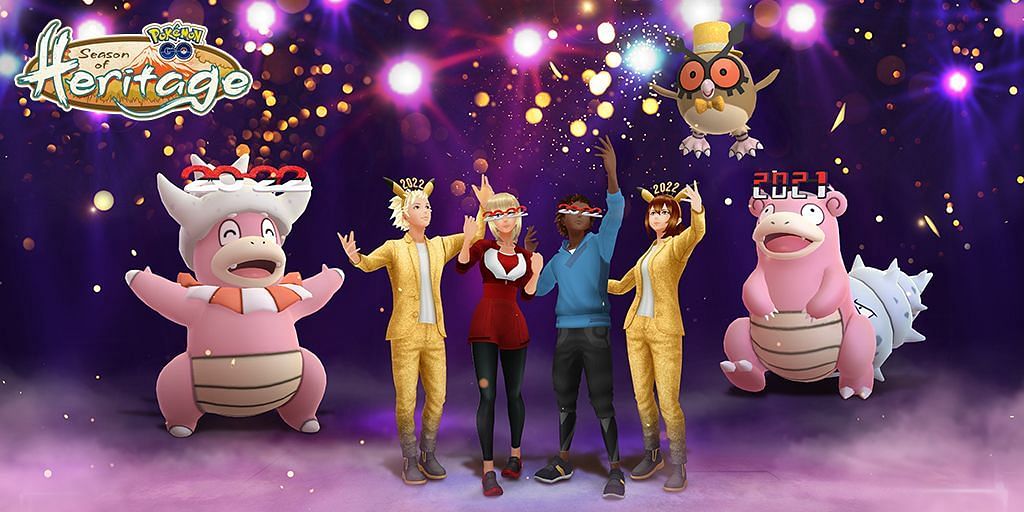 Promotional Imagery for Pokemon GO&#039;s 2022 New Year&#039;s Eve event (Image via Niantic)
