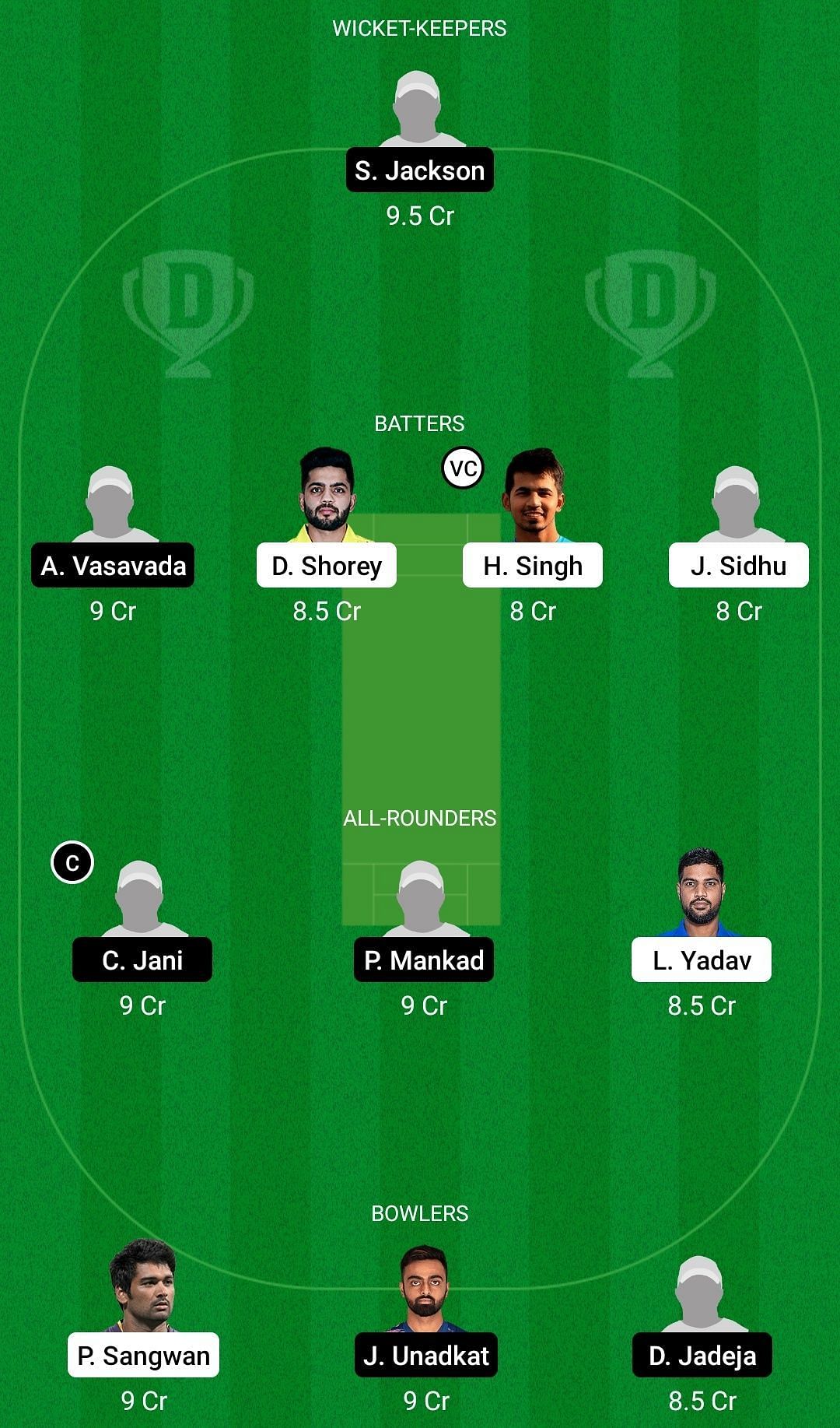 Dream11 Team for Delhi vs Saurashtra - Vijay Hazare Trophy 2021-22.