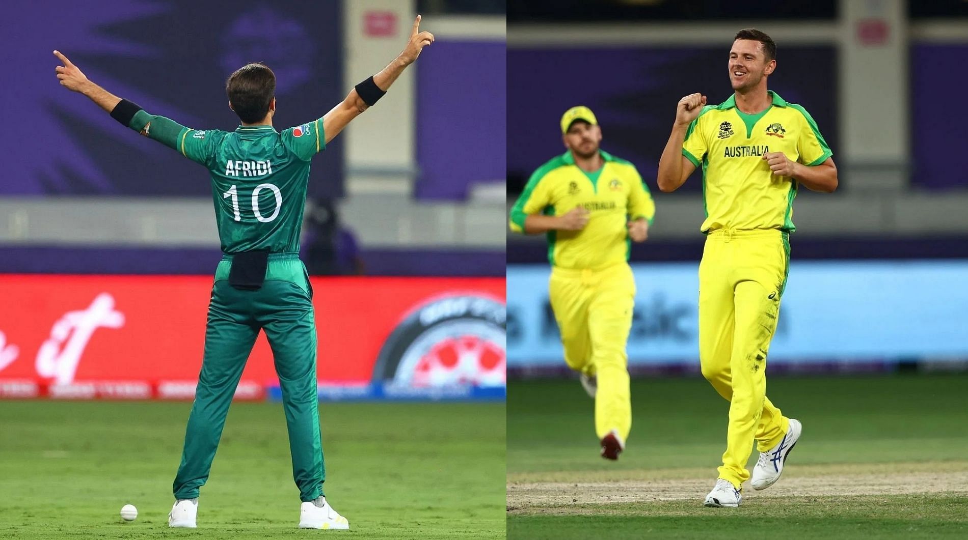 Shaheen Shah Afridi (left) and Josh Hazlewood. Pics: Getty Images