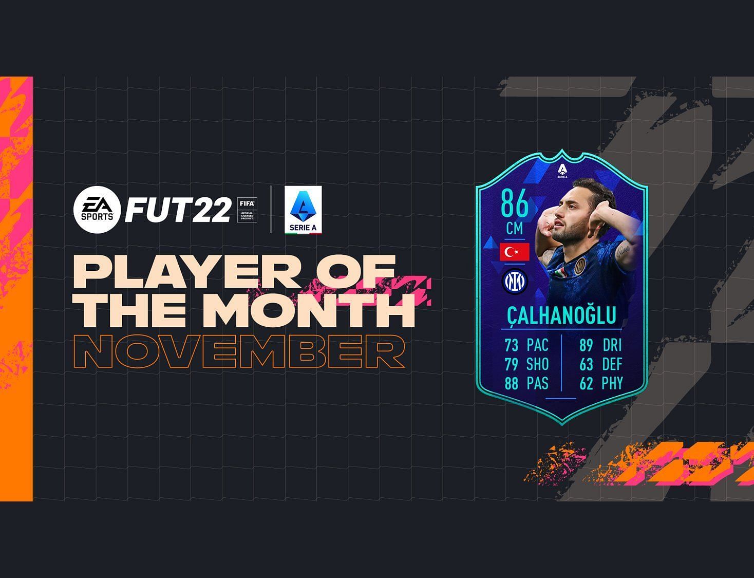 Hakan Calhanoglu is the Serie A Player of the Month (Image via EA Sports)
