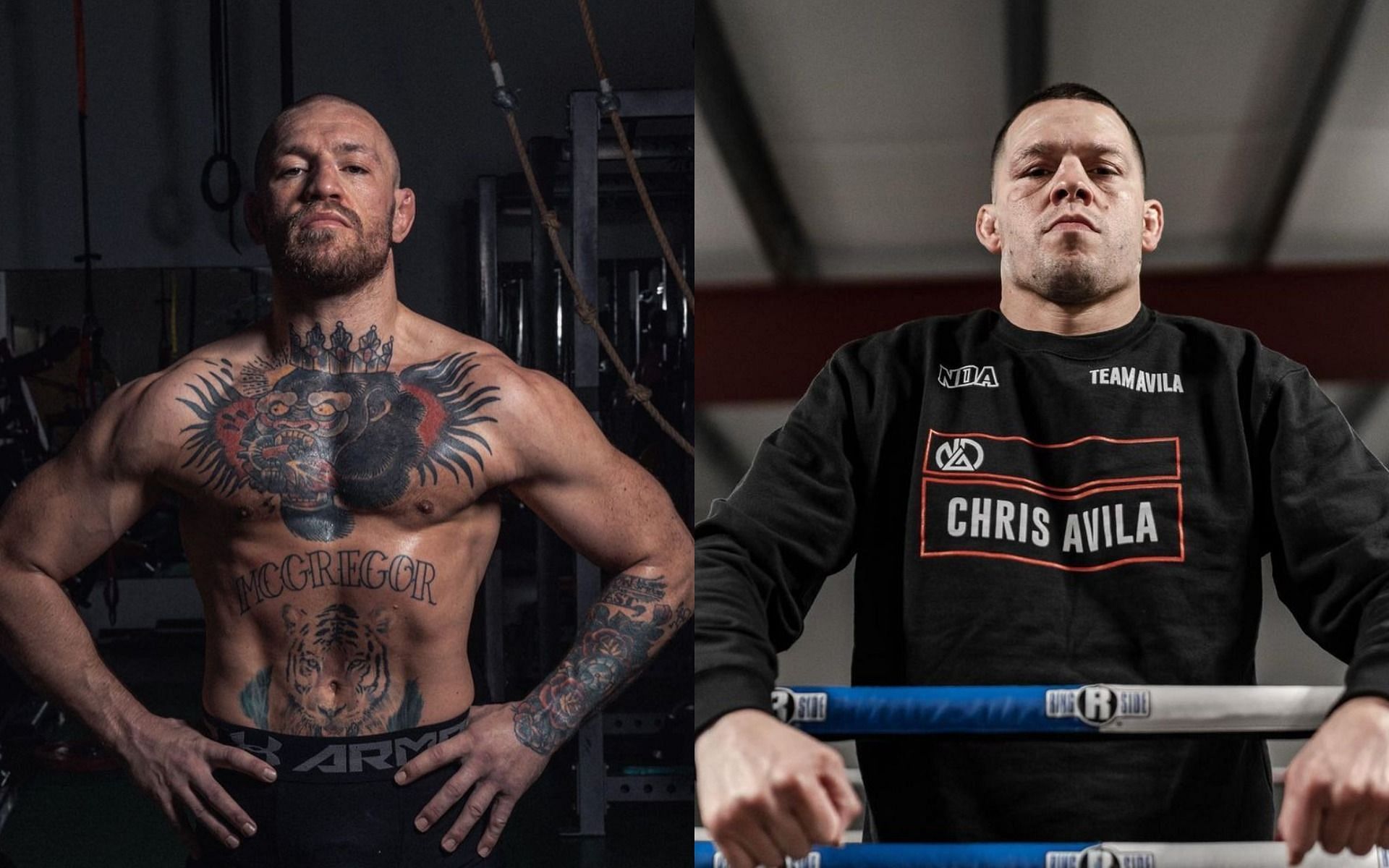 Conor McGregor (left), Nate Diaz (left) [Images Courtesy: @thenotoriousmma @natediaz209 on Instagram]