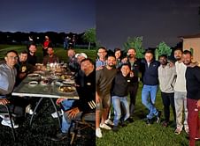 [Pictures]: Mayank Agarwal, Rahul Dravid and other Team India members enjoy BBQ