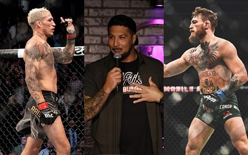 Charles Oliveira (left), Brendan Schaub (center), Conor McGregor (right) [Credits: @ufc, @brendanschaub via Instagram]