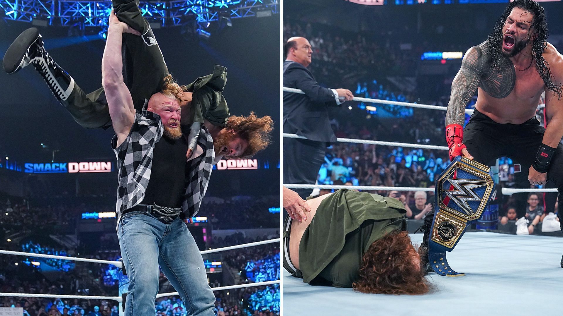 Sami Zayn fell victim to Brock Lesnar and Roman Reigns on SmackDown