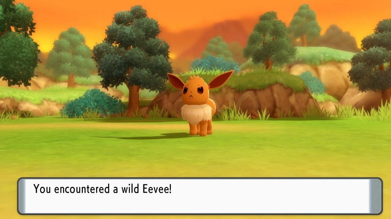 A wild Eevee encounter in the Trophy Garden. (Image via ILCA)