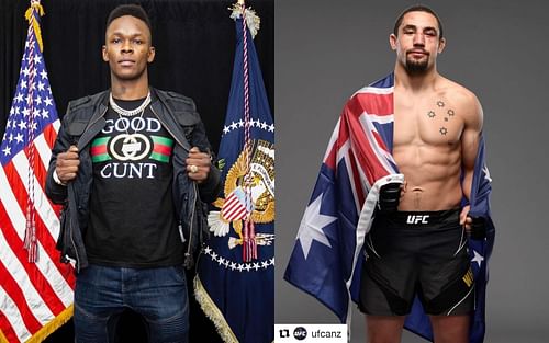 Israel Adesanya (L) and Robert Whittaker (R) via Instagram @stylebender and @robwhittakermma