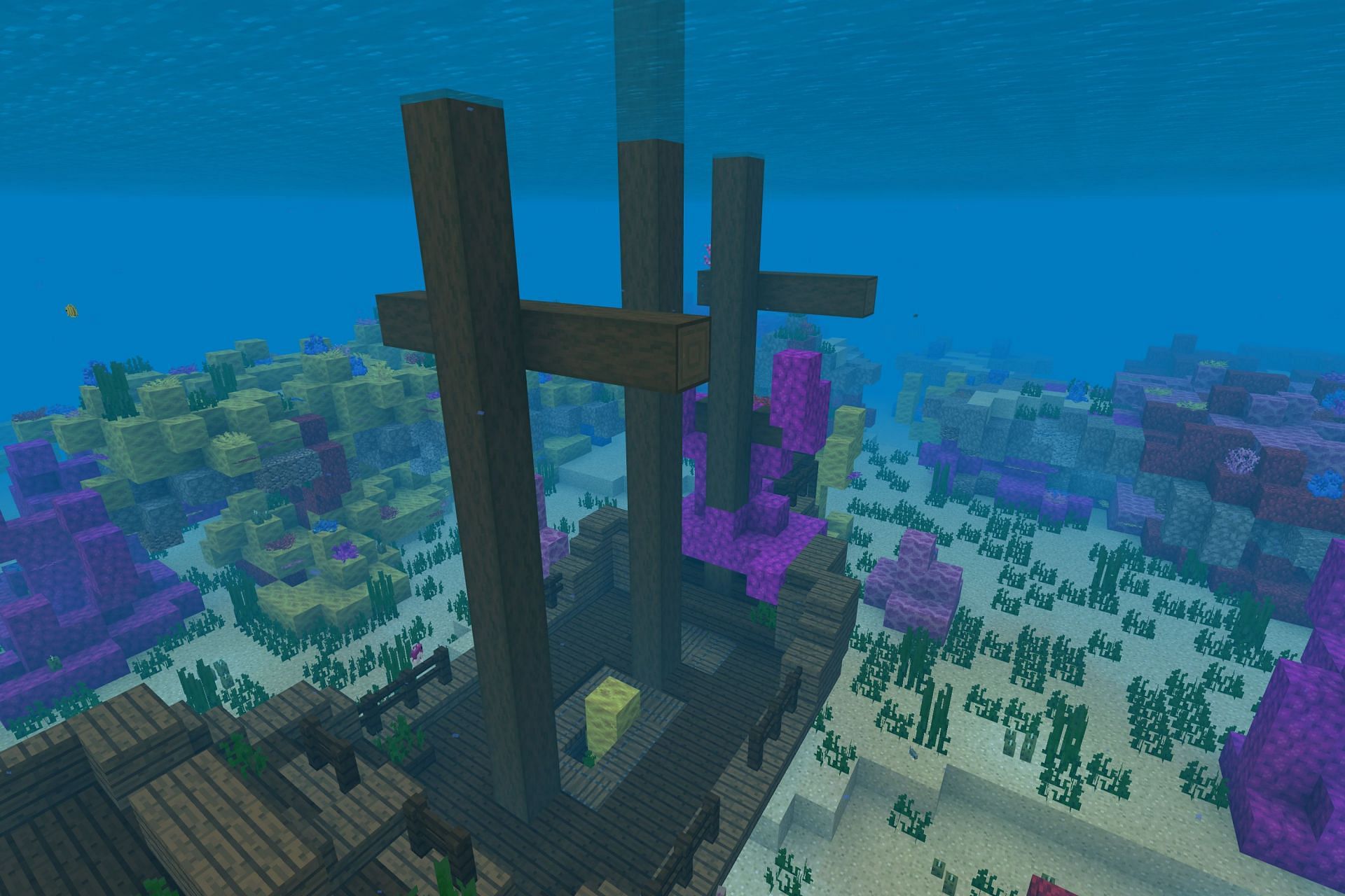 Shipwrecks can be great sources of loot chests if fully generated (Image via Mojang)