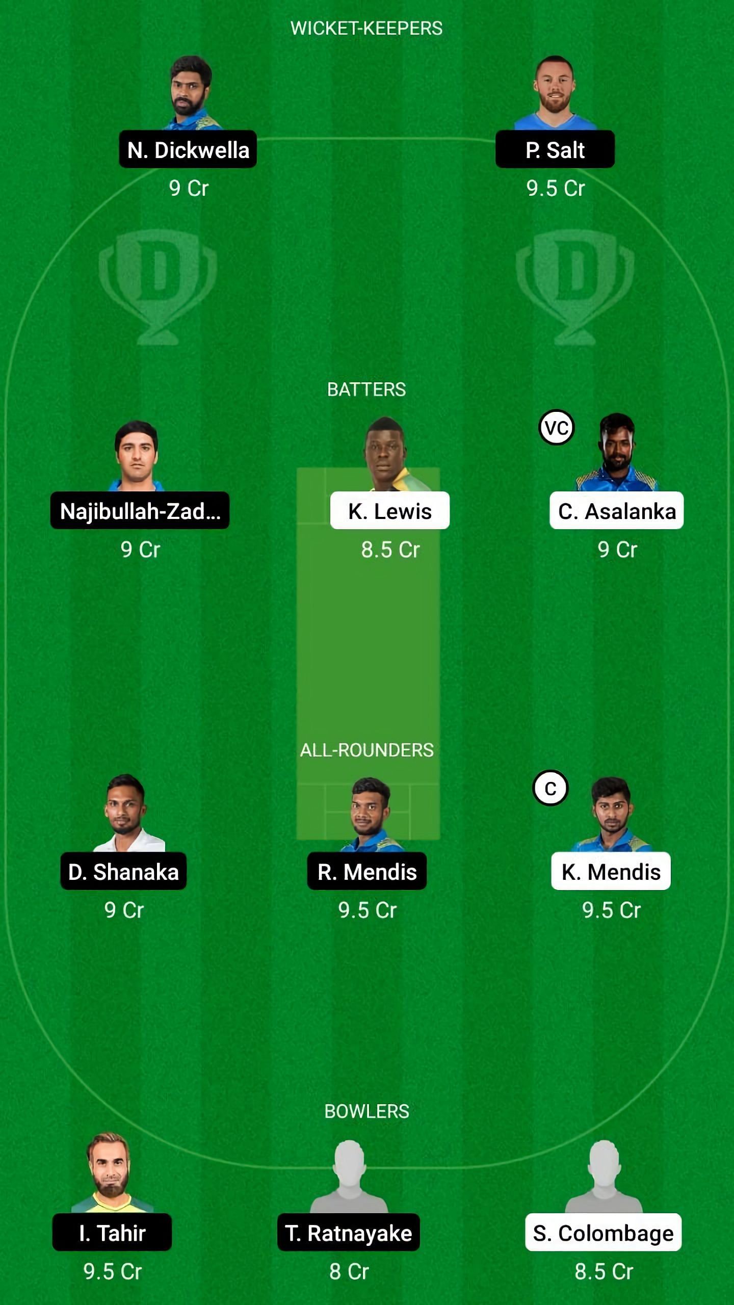 KW vs DG Dream11 Fantasy Suggestion #2