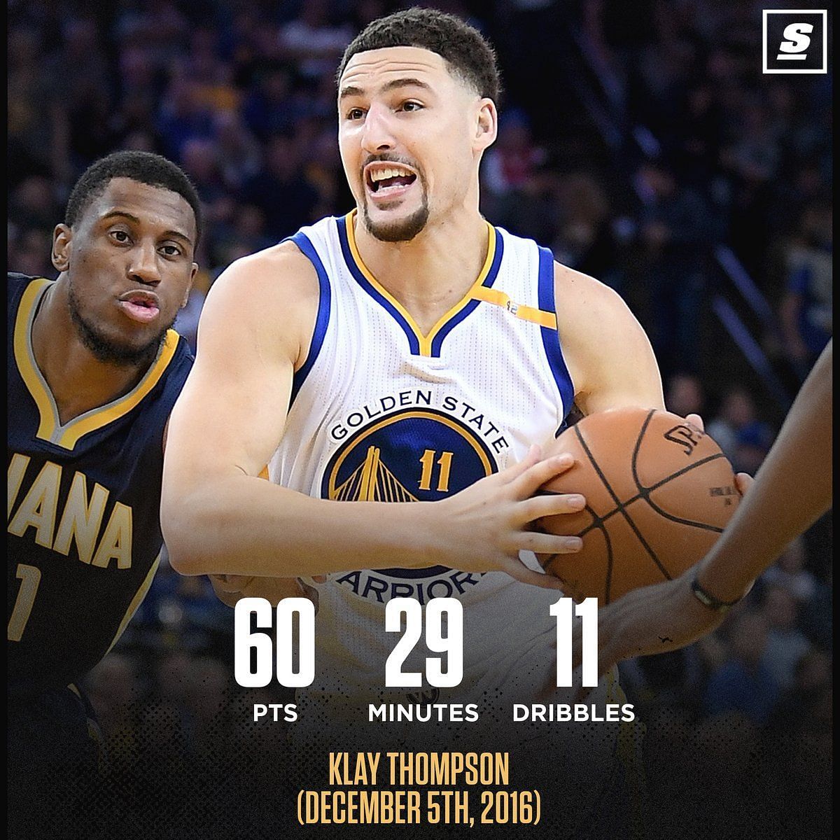 Watch Klay Thompson explodes for 60 points over 11 dribbles against