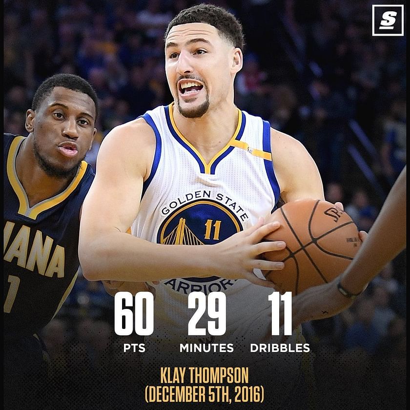 Watch Klay Thompson explodes for 60 points over 11 dribbles against the Indiana Pacers in an