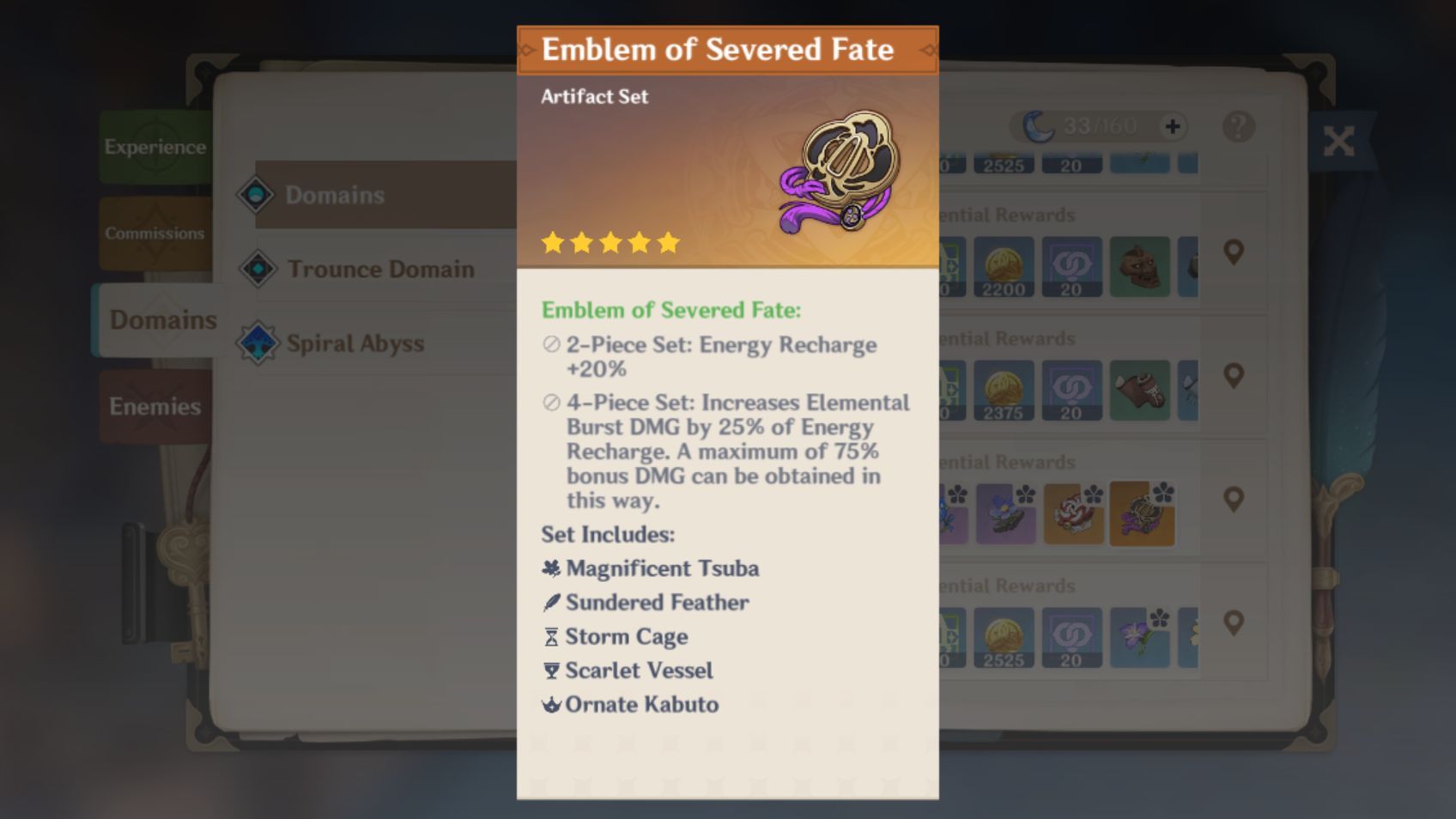 Emblem of Severed Fate artifact set (Image via Genshin Impact)