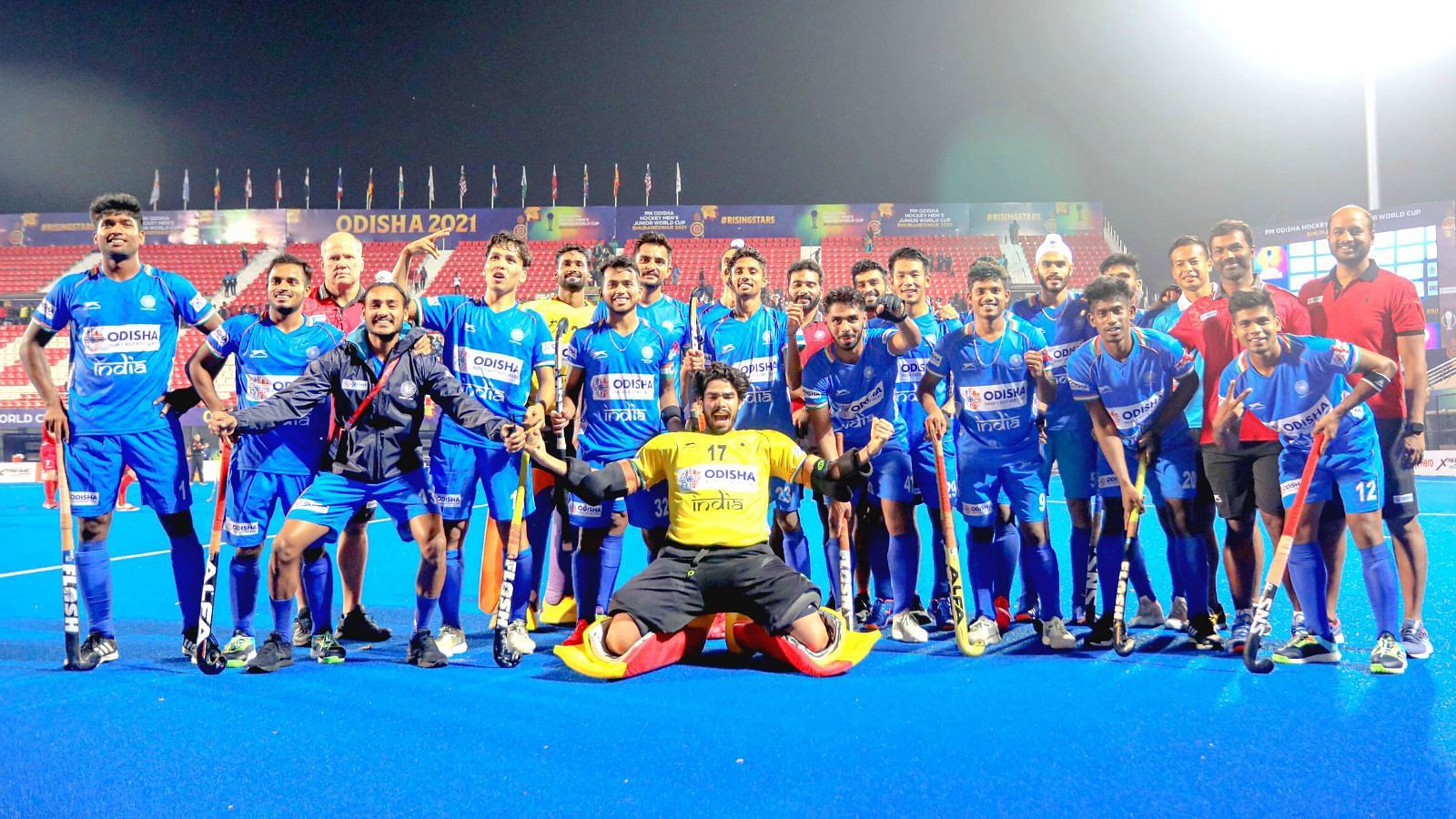 Indian team after their win against Belgium (Image - Hockey India)