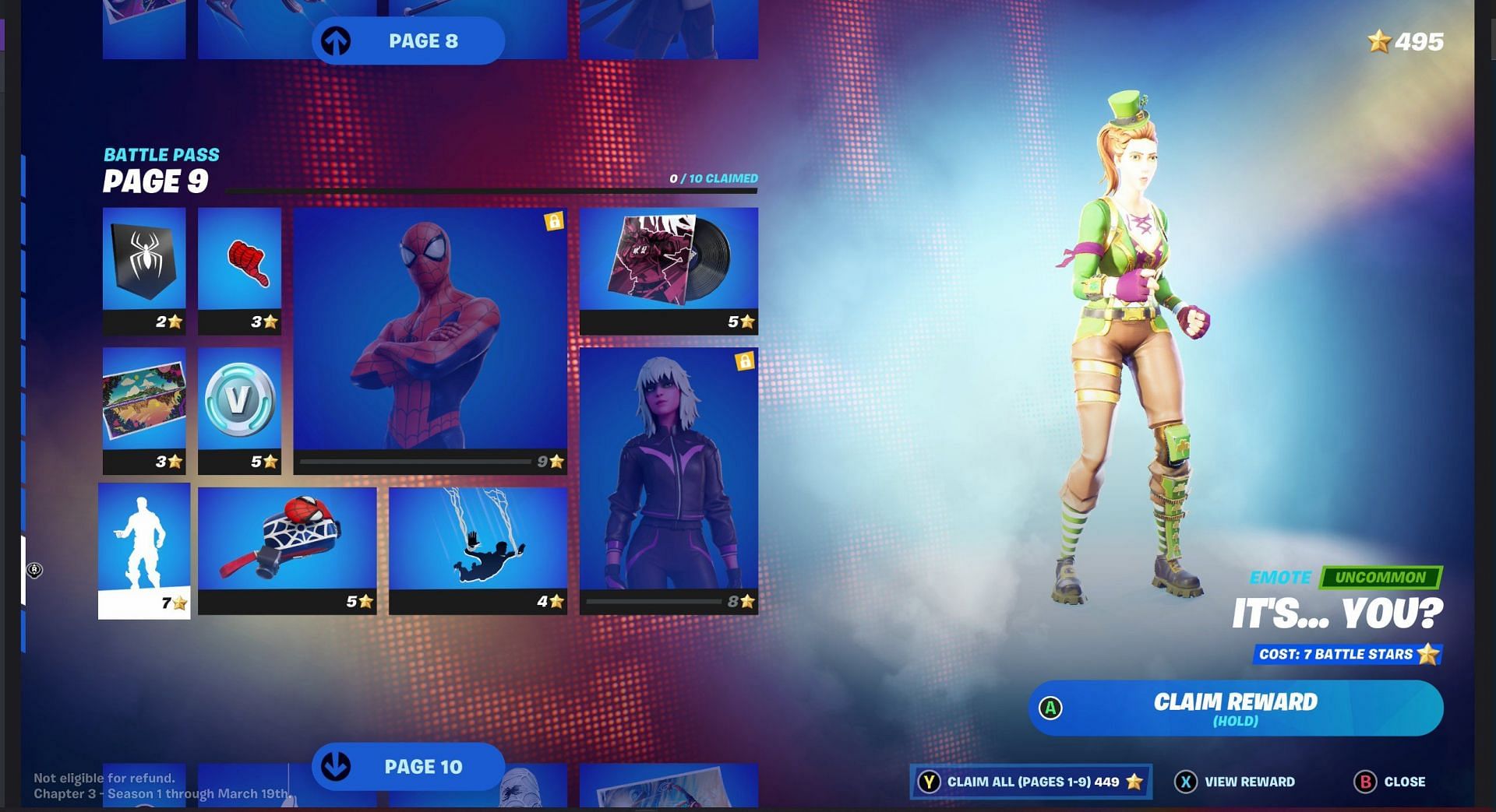 Page 9 of Battle Pass (Image via Fortnite)