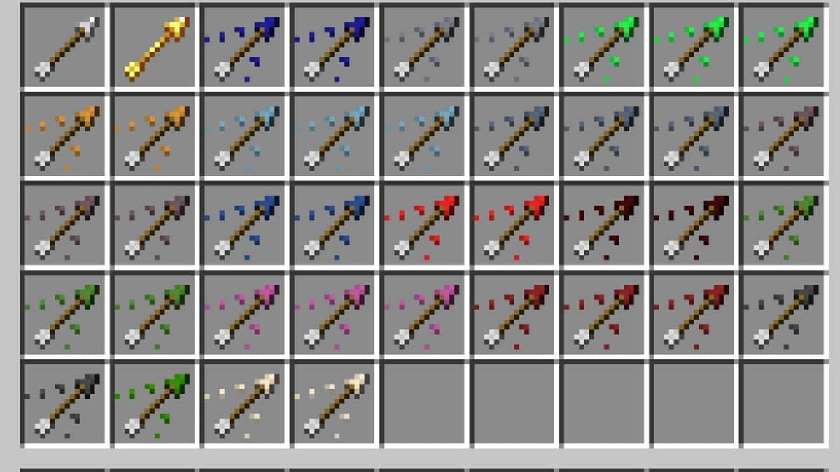 There are a plethora of different arrow types in Minecraft (Image via Mojang)