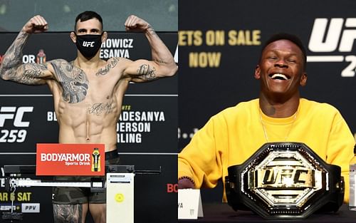 Aleksandar Rakic (left); Israel Adesanya (right)