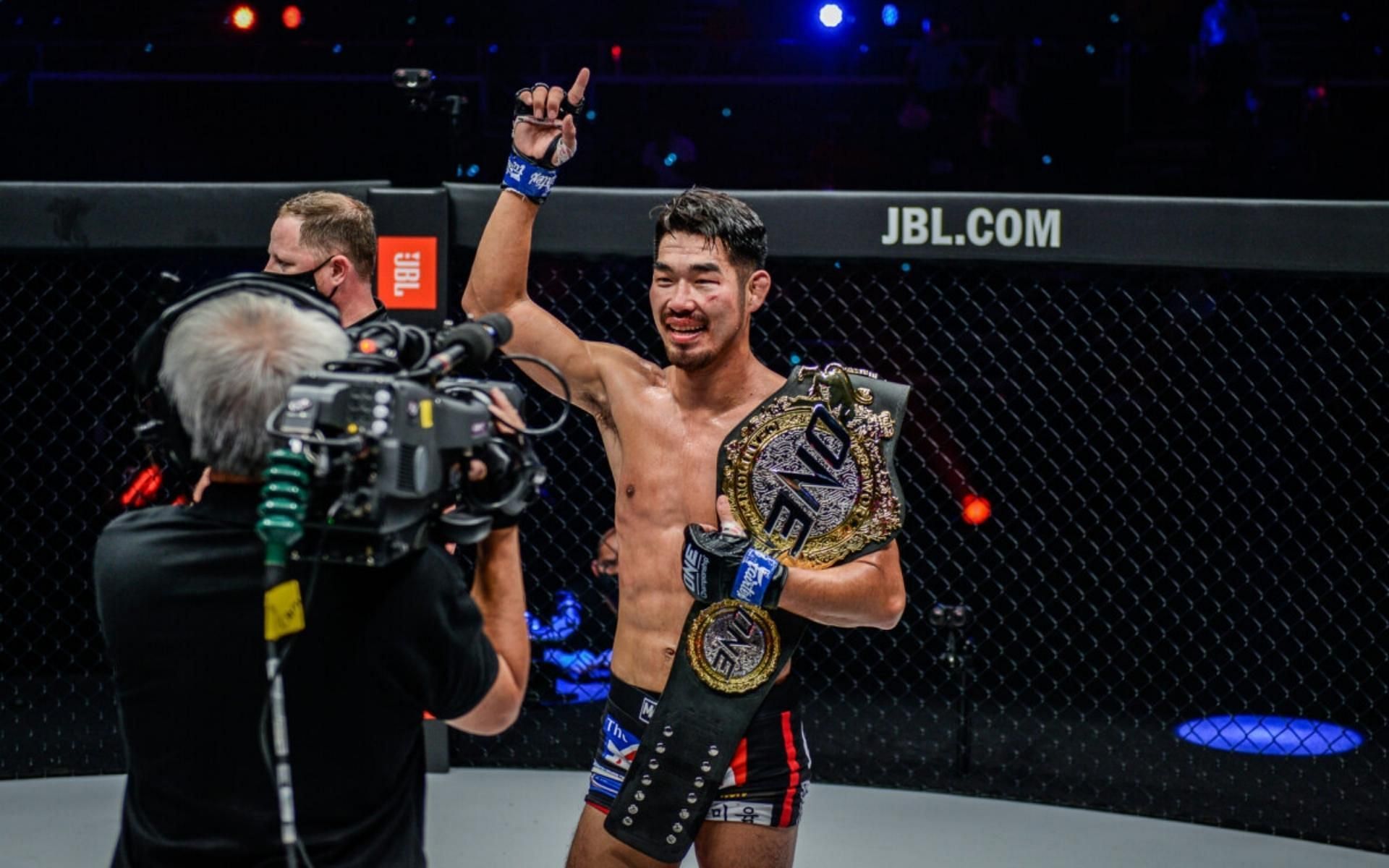 ONE Championship lightweight world champion Ok Rae Yoon made the most of 2021, debuting in the promotion and winning the title in the same year. (Image courtesy of ONE Championship)