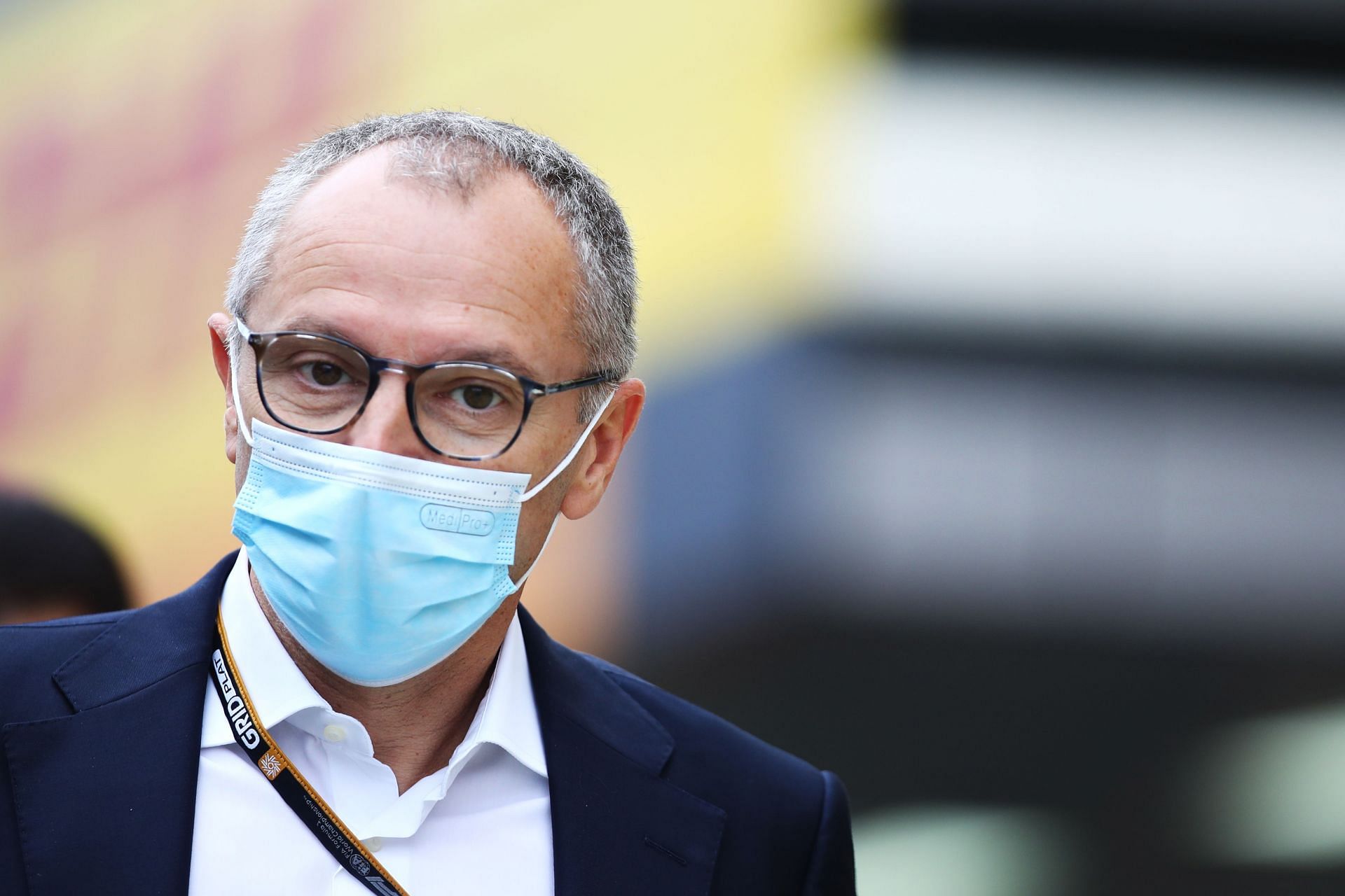 Stefano Domenicali, CEO of the Formula One Group in the F1 paddock. (Photo by Mark Thompson/Getty Images)