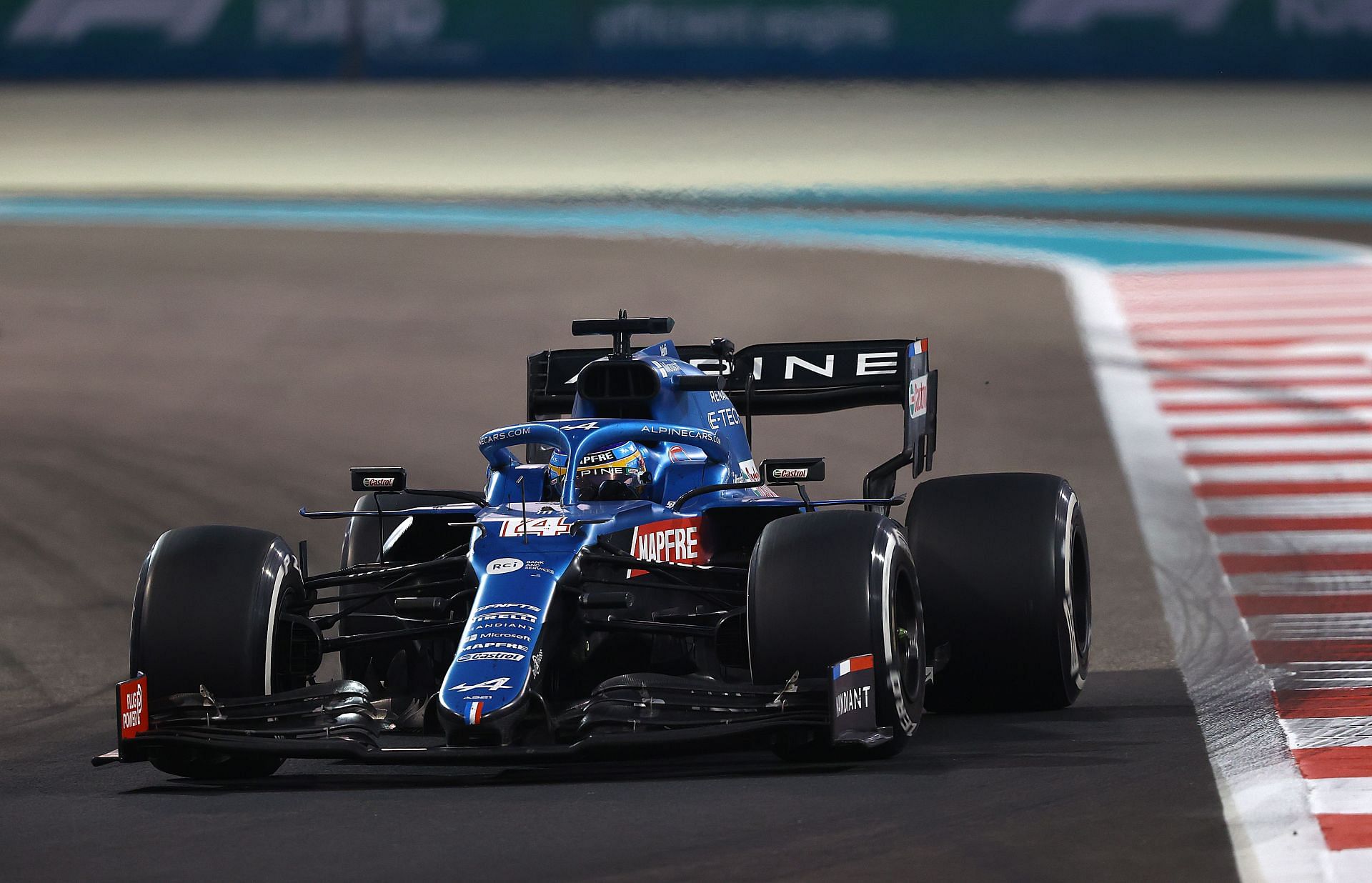 F1 Grand Prix of Abu Dhabi - Fernando Alonso&#039;s Alpine on Yas Marina Circuit