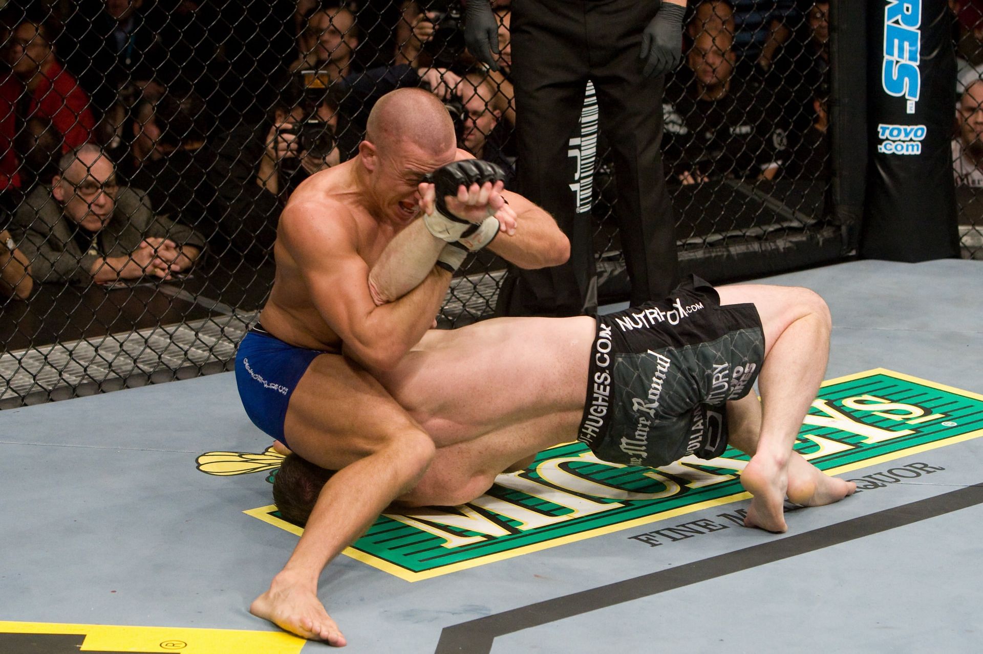The trilogy bout between Georges St-Pierre and Matt Hughes headlined UFC 79