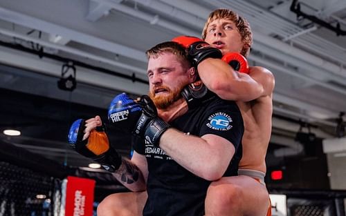 Paddy Pimblett playfully choking Adam Ventre. [Image credits: @adamventre on Instagram]