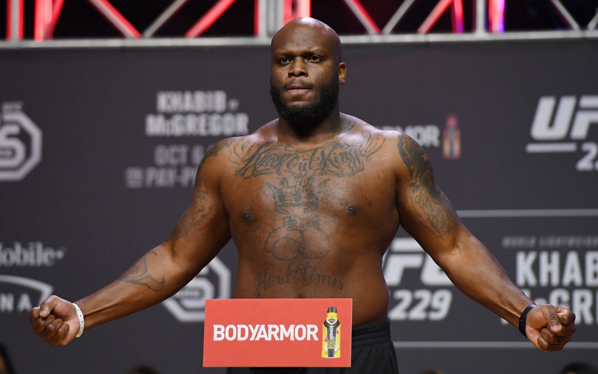 Former UFC heavyweight title challenger and current contender Derrick Lewis at an event&#039;s weigh-in