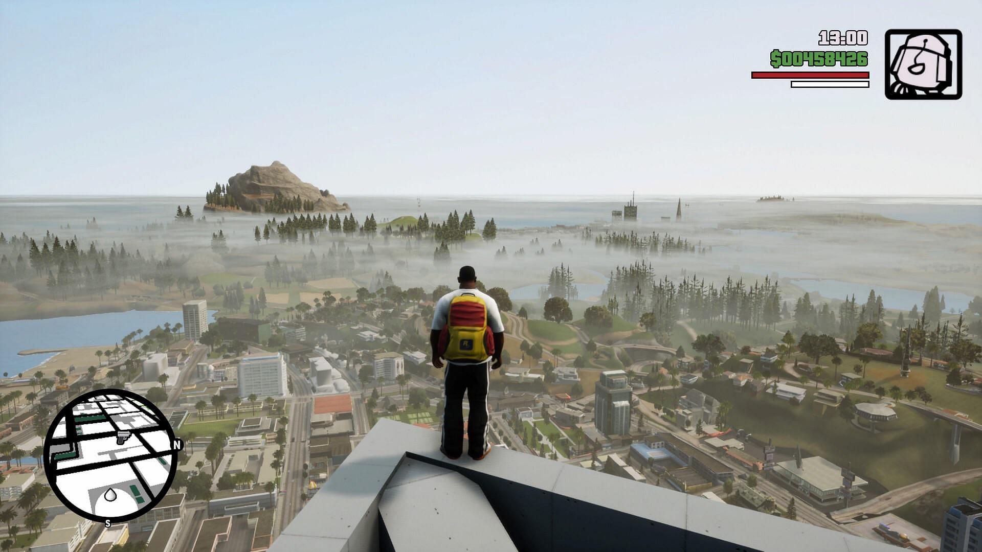 The player can now see fog in San Andreas (Image via Rockstar Games)