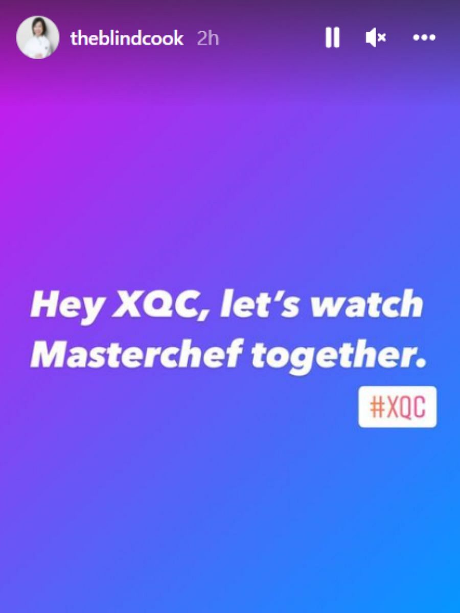 Christina Ha suggests that xQc should watch Masterchef with her sometime (Image via Instagram/Christina Ha)