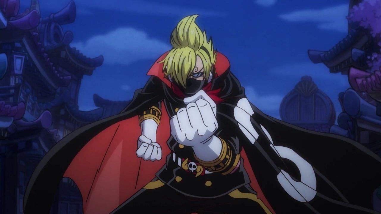 Sanji&#039;s Stealth Black raid suit, which Queen copied his invisibility from. (Image via Toei Animation)