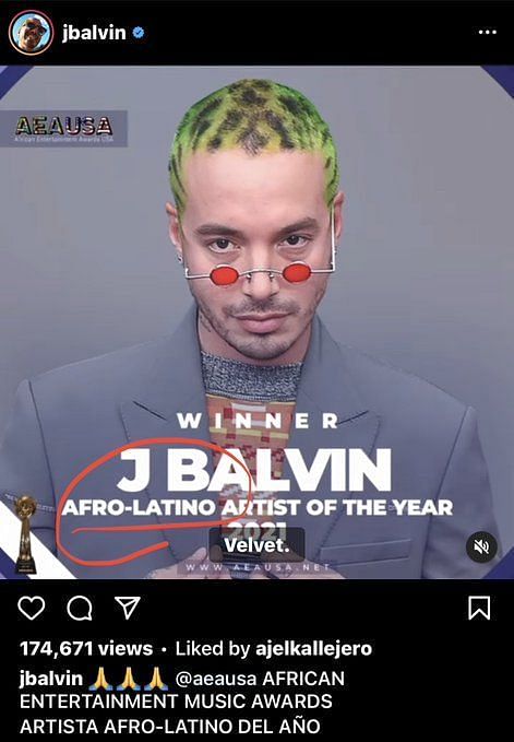 J Balvin Named Icon of Year at the Latin American Fashion Awards