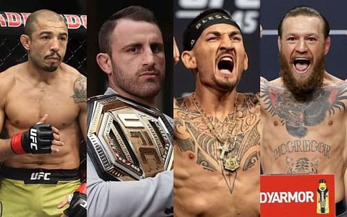 Jose Aldo, Alexander Volkanovski, Max Holloway, and Conor McGregor (left to right)