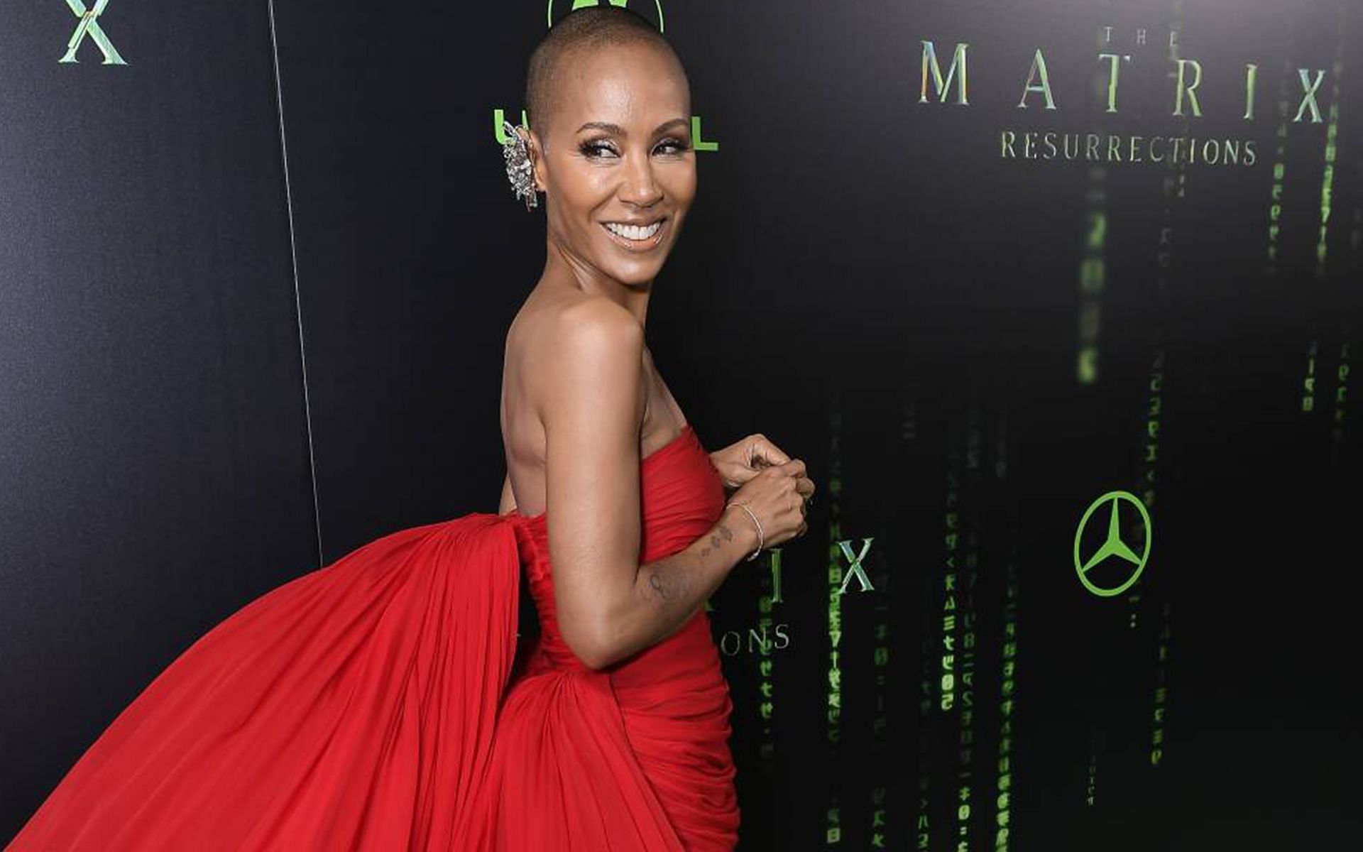 Jada Pinkett Smith at a screening of Matrix Resurrections (Image via Getty Images/ Steve Jennings)