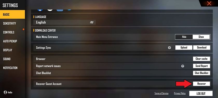Using this option, the account can be recovered (Image via Free Fire)