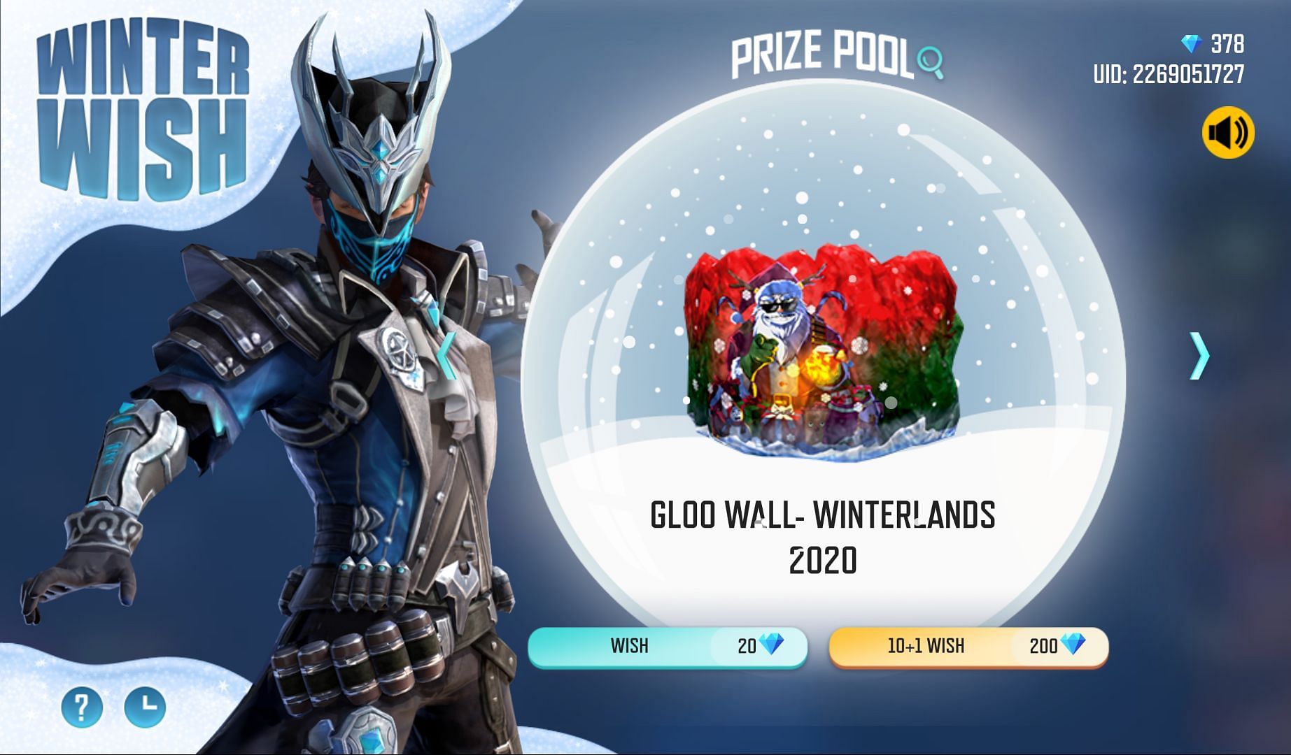 Gloo Wall - Winterlands 2020 is available at the moment (Image via Free Fire)