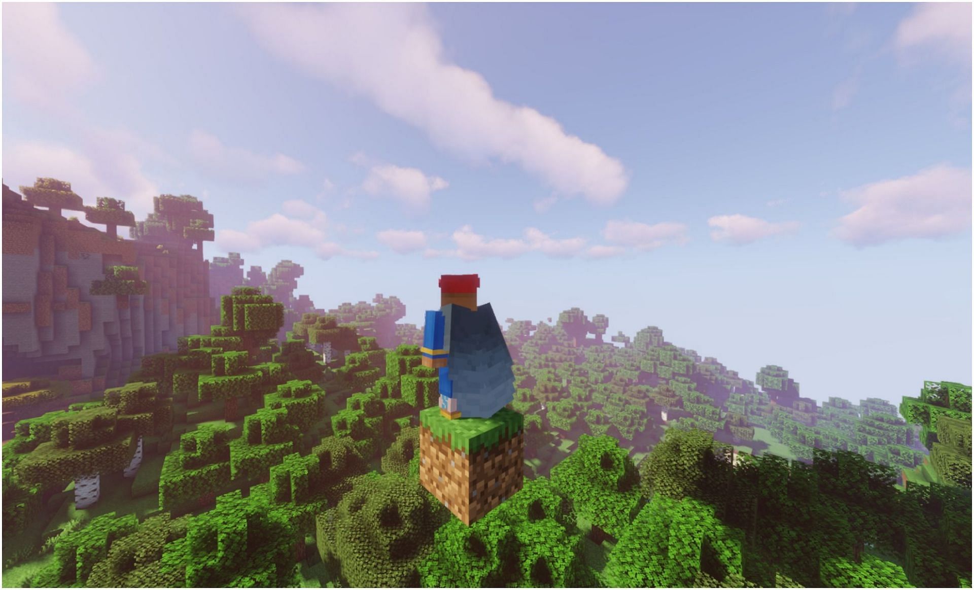 A player using an Elytra in Minecraft (Image via Minecraft)