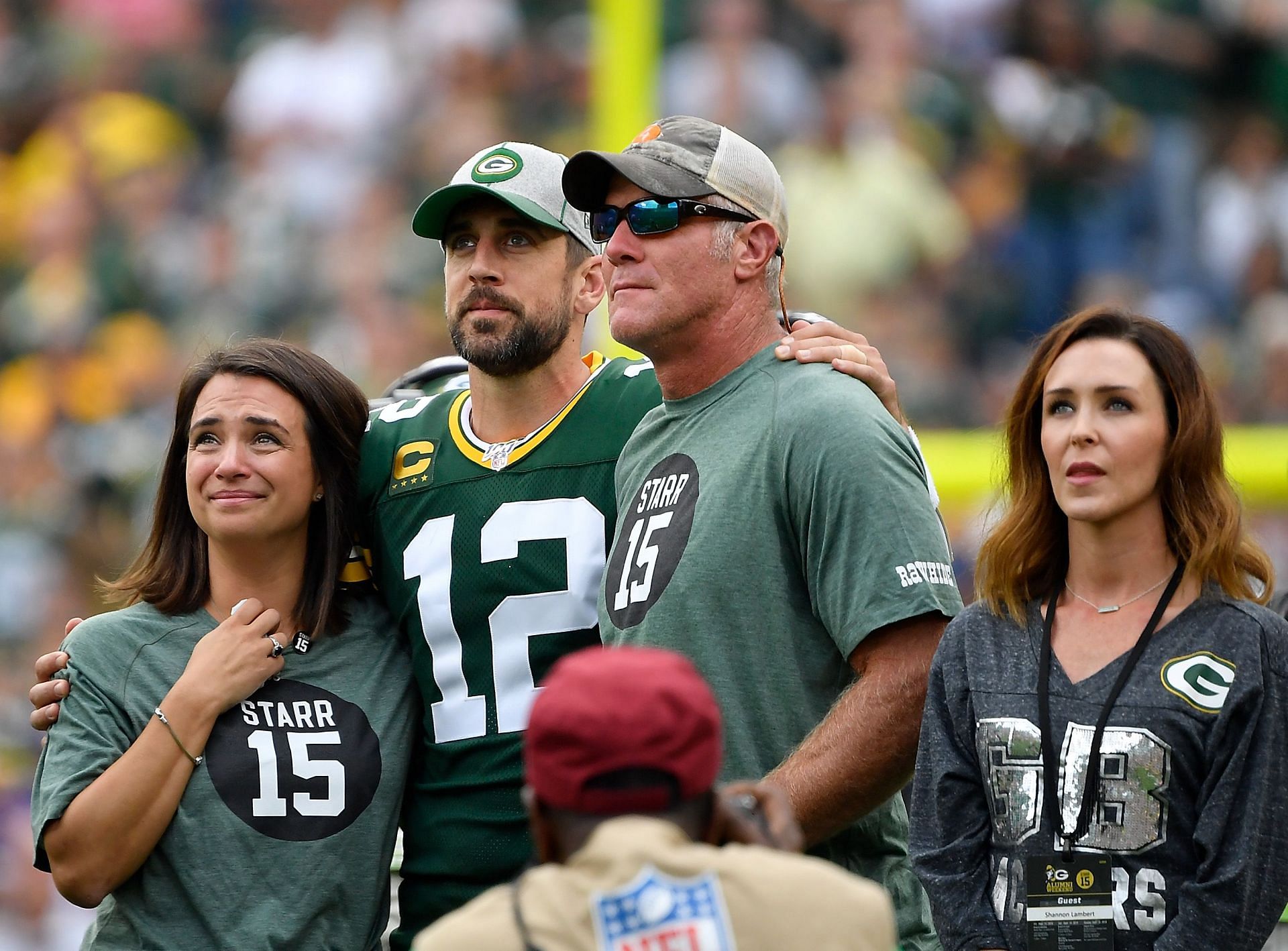 Green Bay Packers Aaron Rodgers and Brett Favre