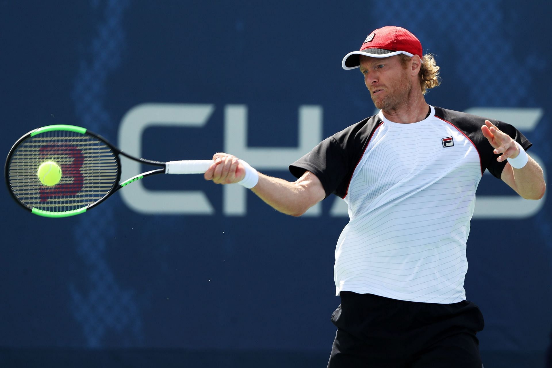 Dmitry Tursunov in action at the US Open 2017