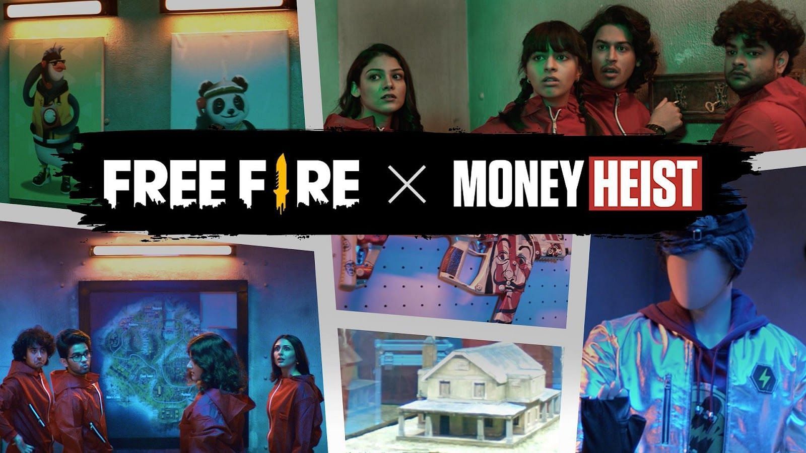 EFree Fire x Money Heist players, skins and map