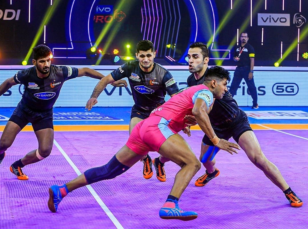 Jaipur Pink Panthers suffered a defeat against U Mumba in Pro Kabaddi 2021 (Image: Instagram/Pro Kabaddi)