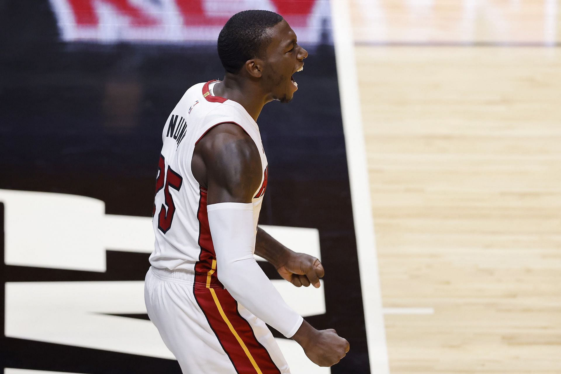 Los Angeles injured player Kendrick Nunn on the Miami Heat