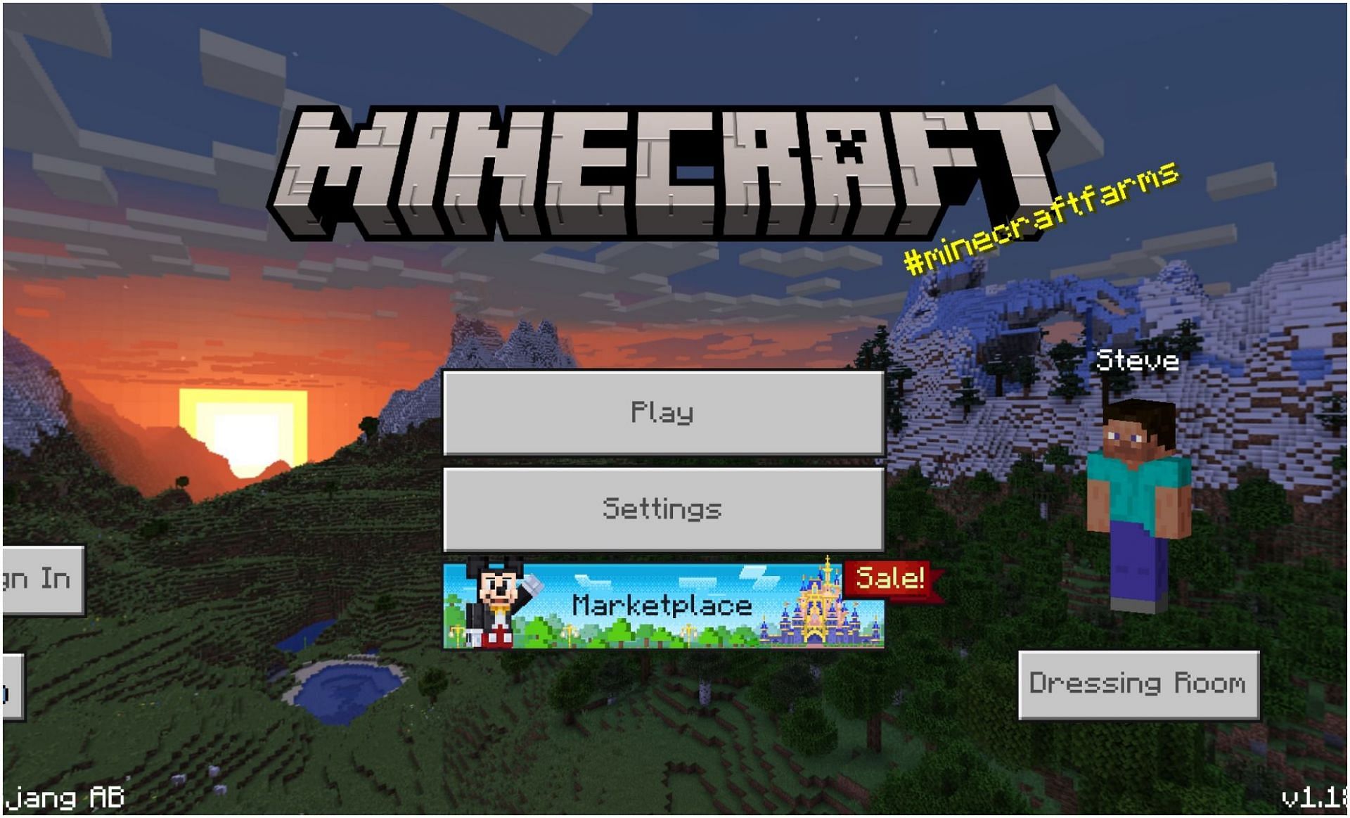 The Minecraft Bedrock menu screen (Image via Minecraft)