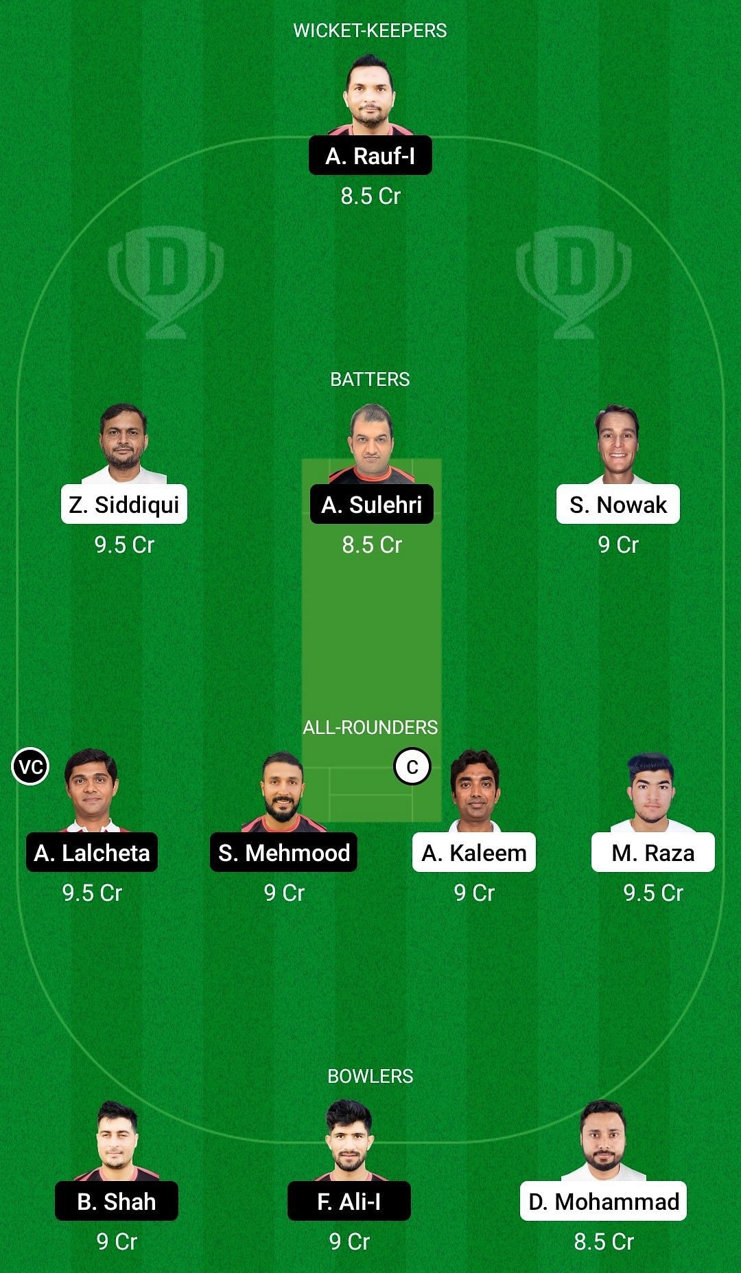 Dream11 Team for Khuwair Warriors vs Bousher Busters - Oman D20 2021-22.