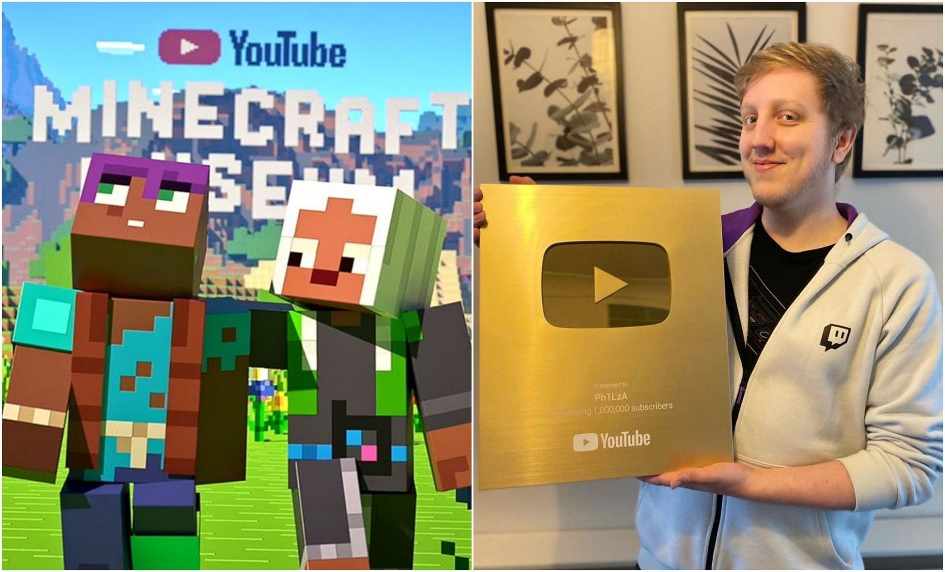 Minecraft streamer Ph1LzA was in the Minecraft Trillion video (Image via YouTube/Minecraft and Ph1LzA)