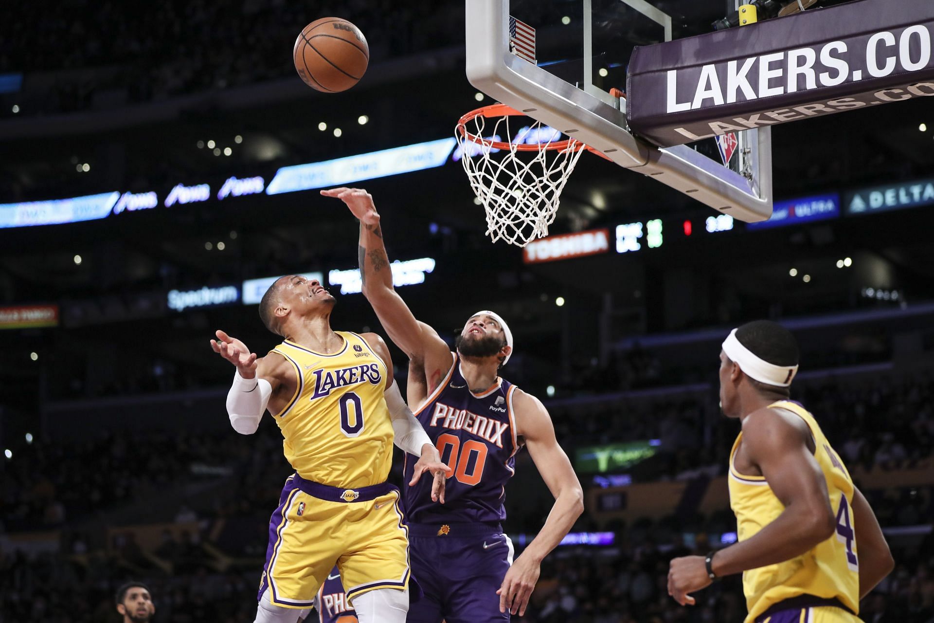 Russell Westbrook in the Phoenix Suns v Los Angeles Lakers game