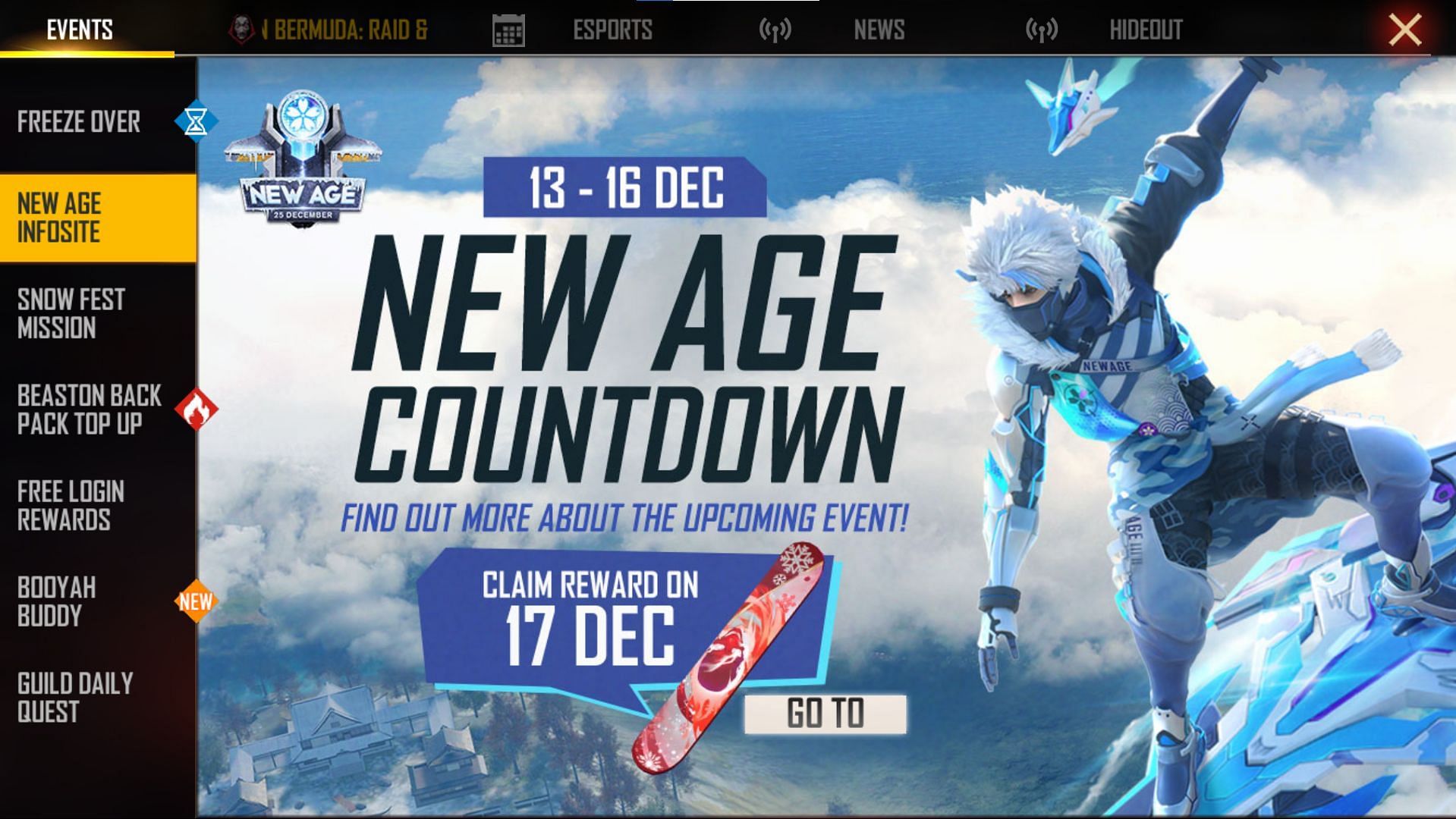 Clicking on &quot;Go To&quot;  button will take the players to the event page (Image via Free Fire)