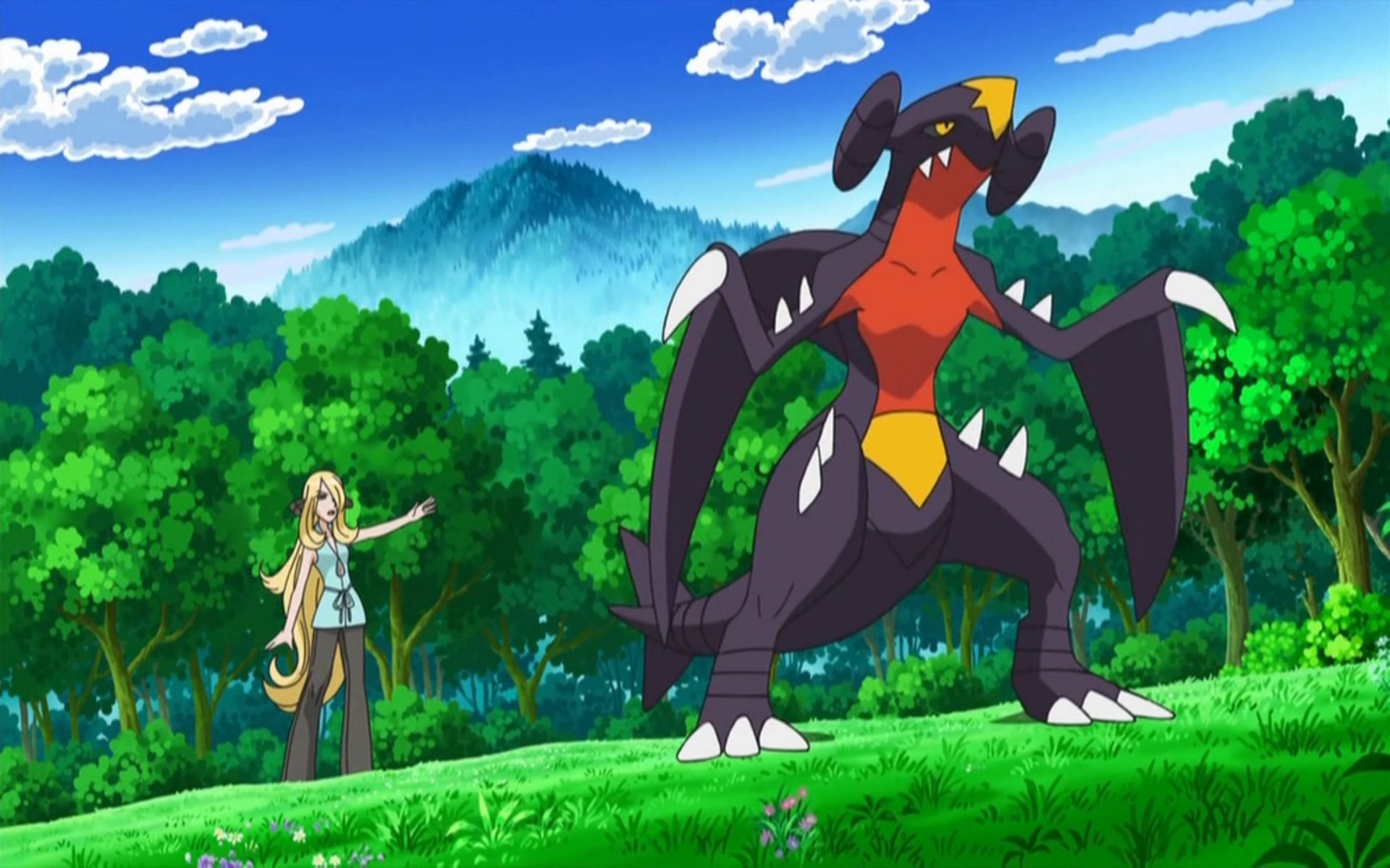 Cynthia&#039;s Garchomp is often considered her biggest threat (Image via The Pokemon Company)